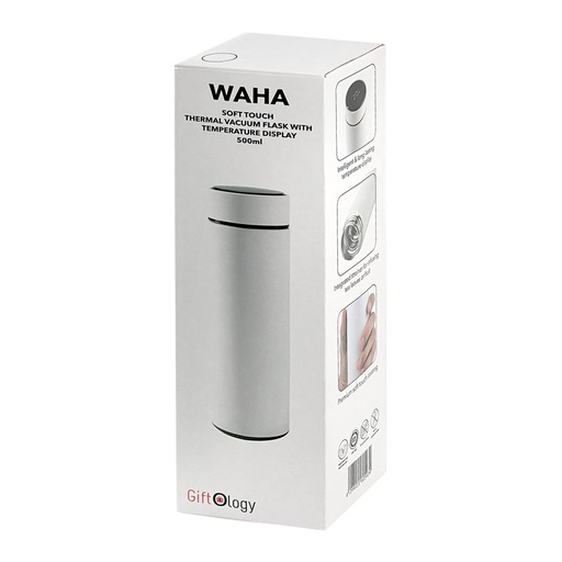 WAHA - Giftology Thermal Flask with LED Temperature Display 500ml - White