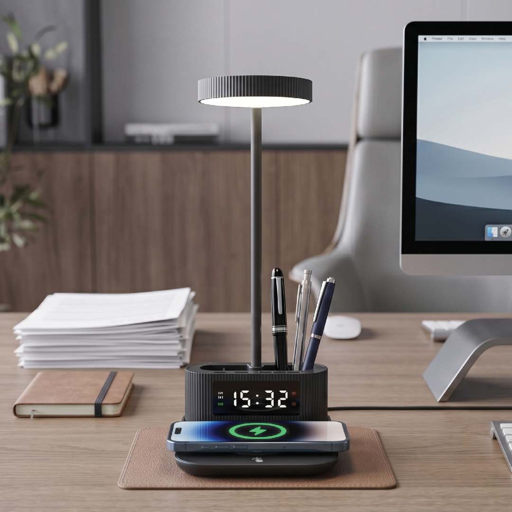 VELTRIX - Giftology 6in1 Multifunctional Desk Lamp - Black