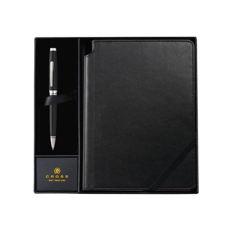 Cross Coventry Black Lacquer Ballpoint Pen with Classic Black Journal Gift Set