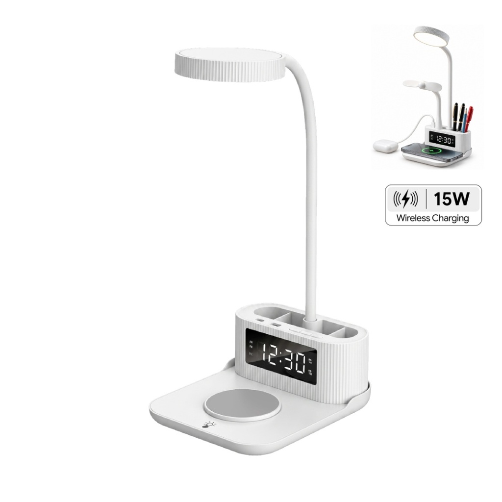 VELTRIX - Giftology 6-in-1 Multifunctional Desk Lamp - White