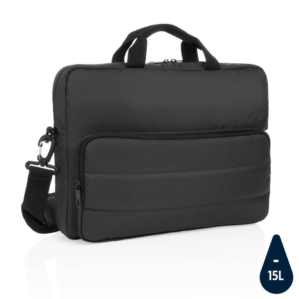 Impact AWARE™ RPET 15.6" حقيبة كمبيوتر محمول - أسود