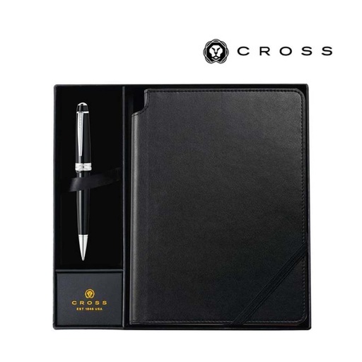 [GSCR 5004] Cross Bailey Light™ Resin Ballpoint Pen with Classic Black Journal Gift Set