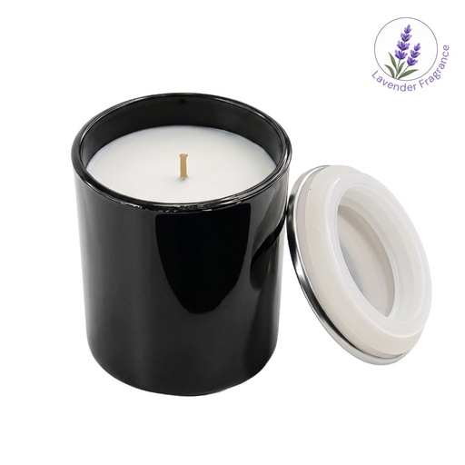 [SCGL 9241] SHAMS - Lavender Scented Candle with Metal Lid - Black 